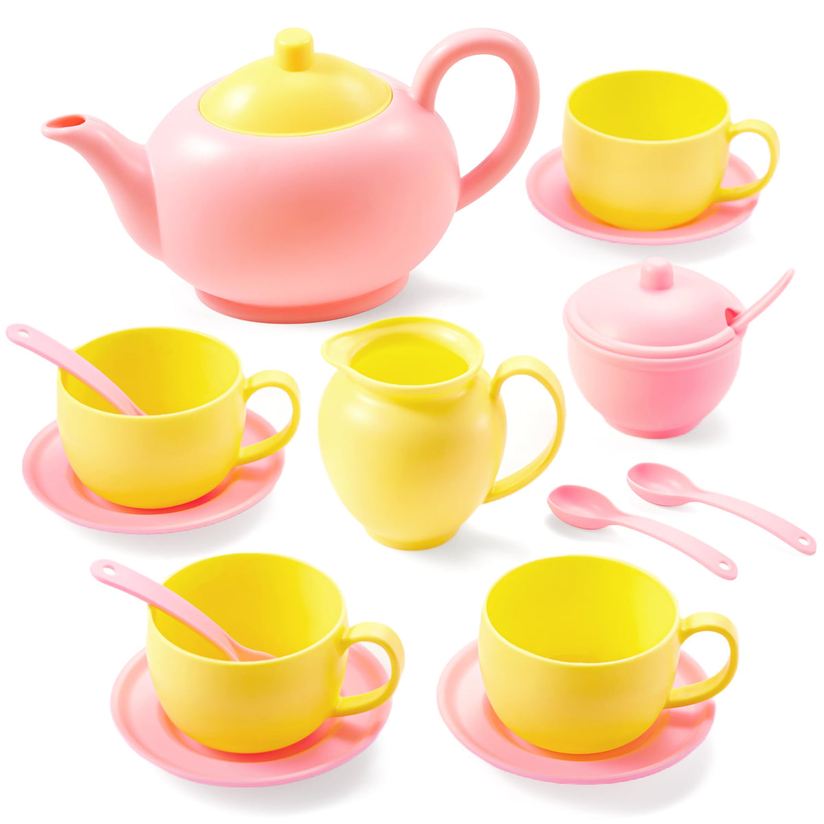 JOYIN pink tea set teapot for imaginative play and social interaction.