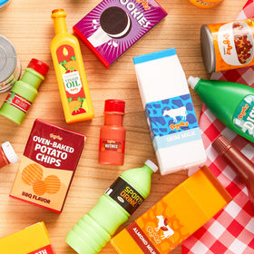 JOYIN play food grocery cans ice cream—bright colors entice creative storytelling.