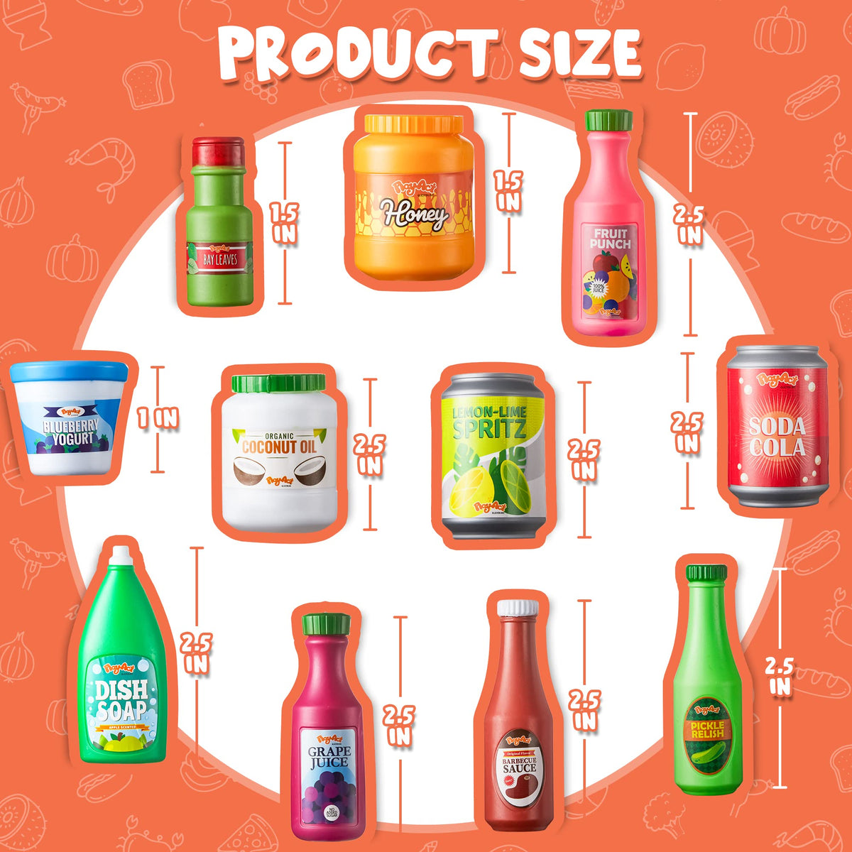 JOYIN play food grocery cans sauce—varied textures spark imaginative pantry role play.