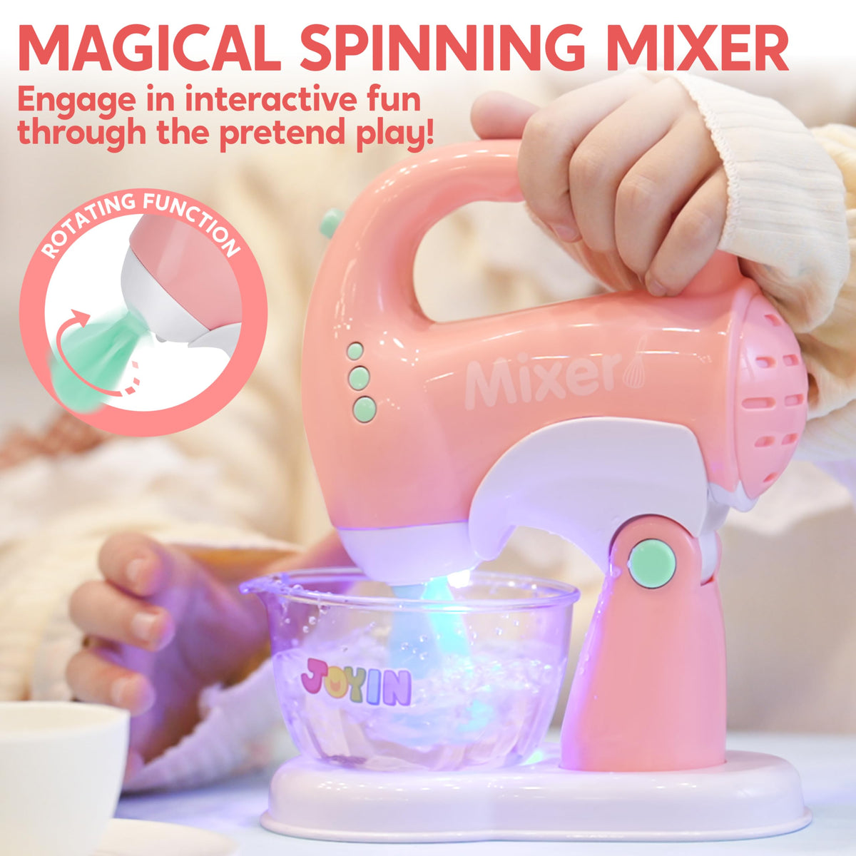 JOYIN play kitchen utensils set with child-friendly handles for safe meals.