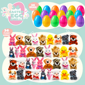 JOYIN plush animal designs inside eggs ideal for classroom prizes.
