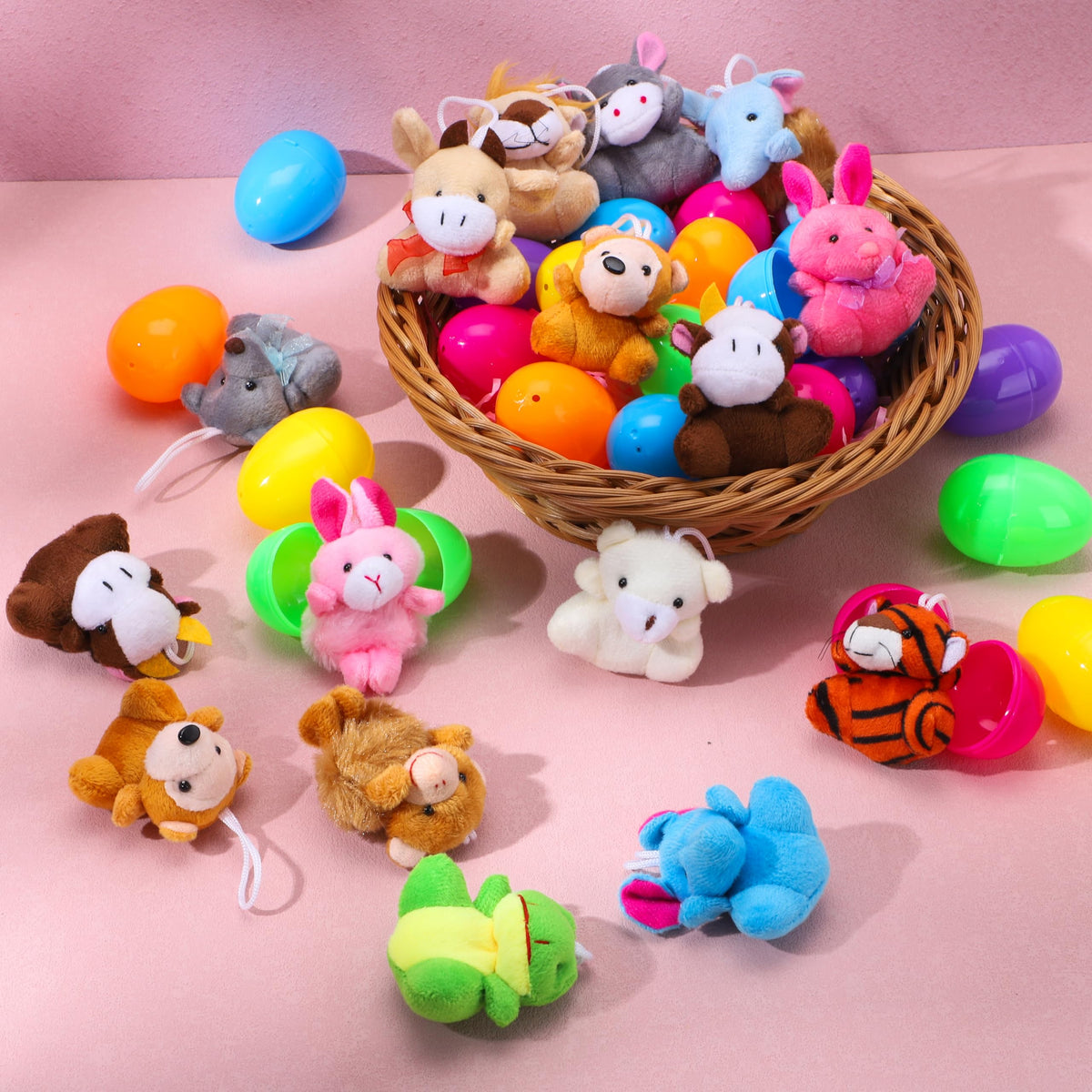 JOYIN plush animal toys hidden inside eggs ideal for Easter surprises.