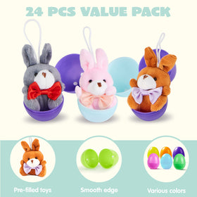JOYIN pre-filled Easter eggs with plush bunnies for hunts.