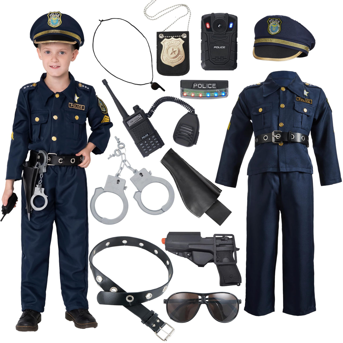 JOYIN police costume toddler shirt; soft, durable fabric for imaginative play