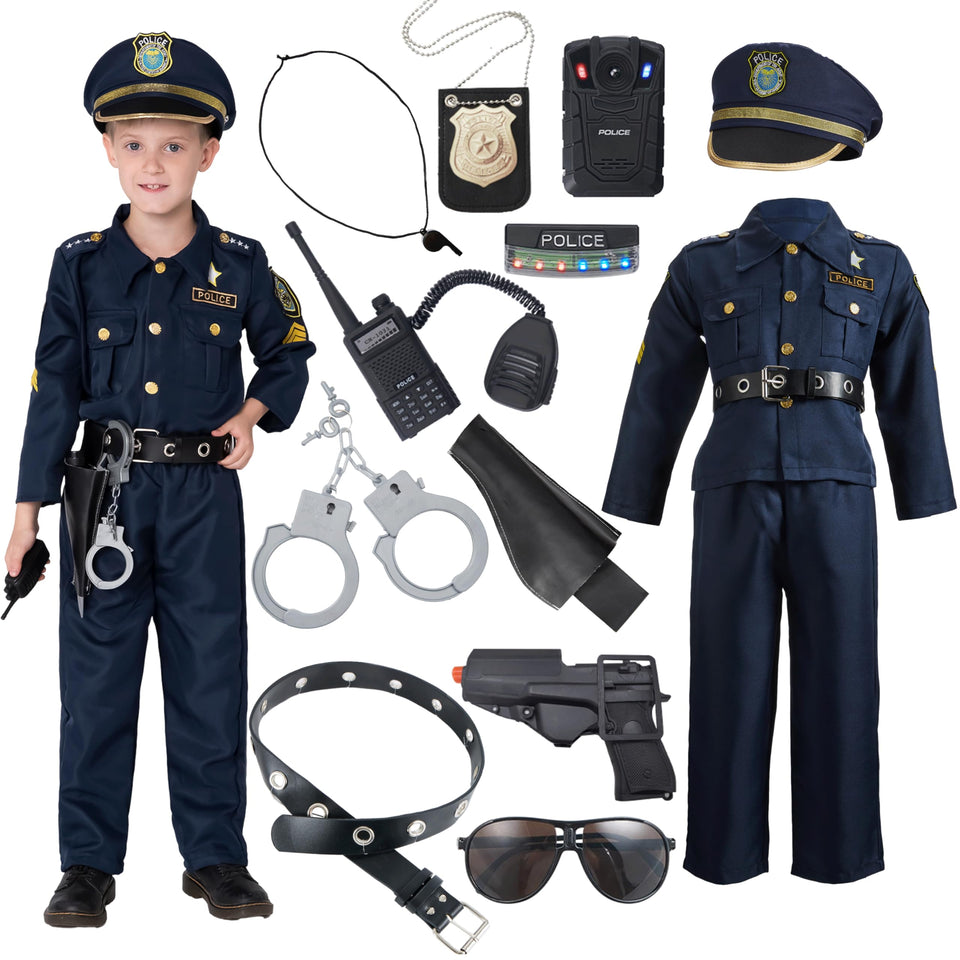 JOYIN police costume toddler shirt; soft, durable fabric for imaginative play