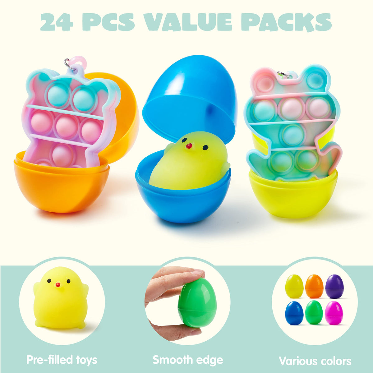 JOYIN pop bubble fidget keychains inside egg for tactile fun