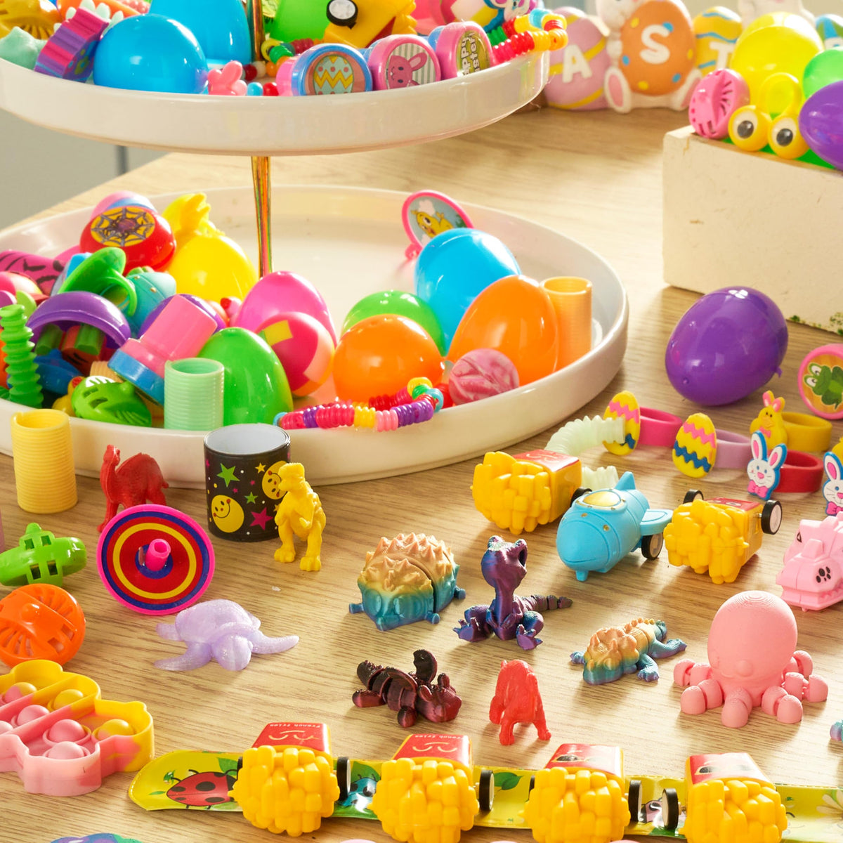 JOYIN prefilled Easter egg with tiny squishy toys inside provides tactile play
