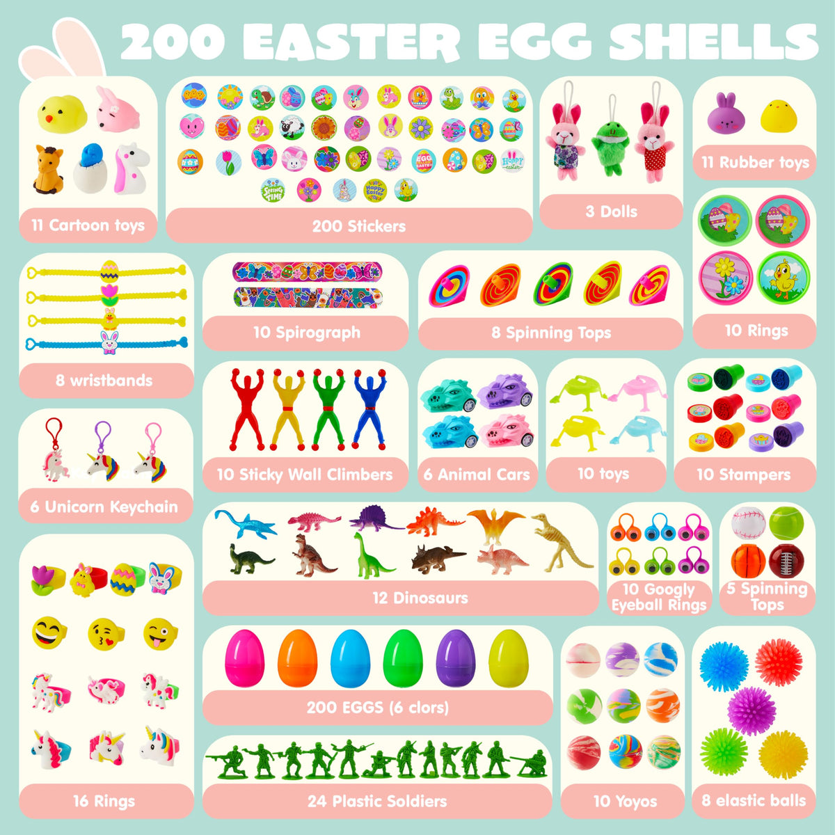 Durable shells protect contents for safe Easter excitement with JOYIN eggs.