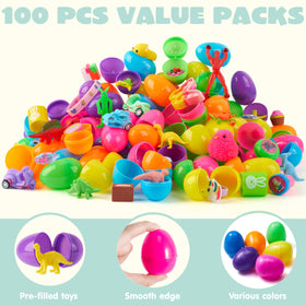 JOYIN prefilled Easter eggs featuring dinosaur toy inside for playful rewards.