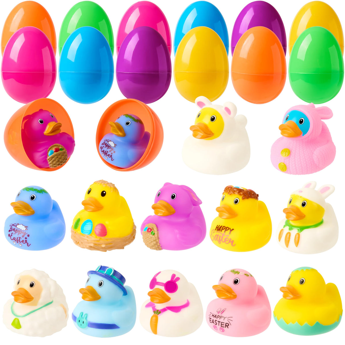 JOYIN preffilled Easter egg with rubber duck offers a colorful bath toy for kids.
