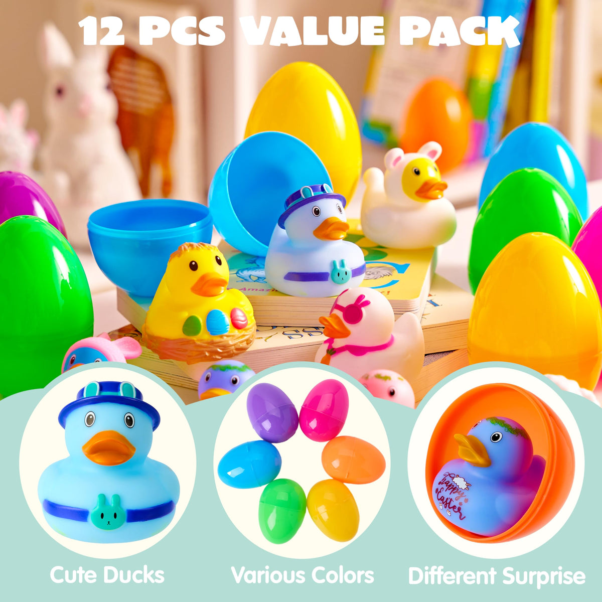 JOYIN 12-pack eggs provide classroom prizes with collectible ducks.