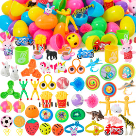 JOYIN prefilled Easter eggs on table for engaging egg hunts.