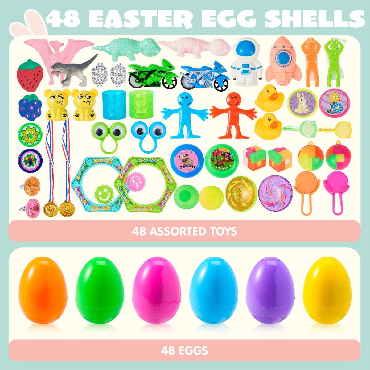 JOYIN prefilled Easter eggs toy inside assortment ideal for surprise-filled celebrations.