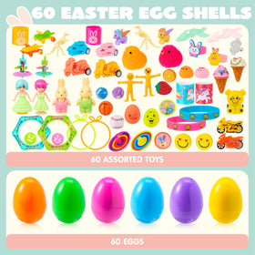 JOYIN Prefilled Easter eggs with toys and stickers for kids' parties