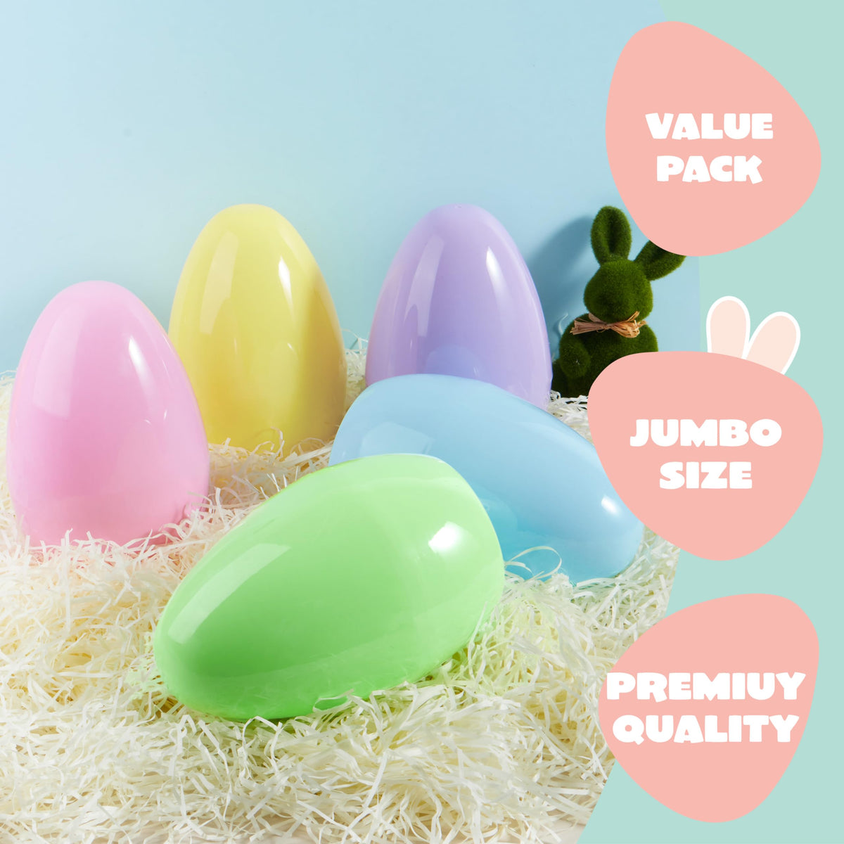 JOYIN 10-inch jumbo Easter egg, premium plastic for durable displays.