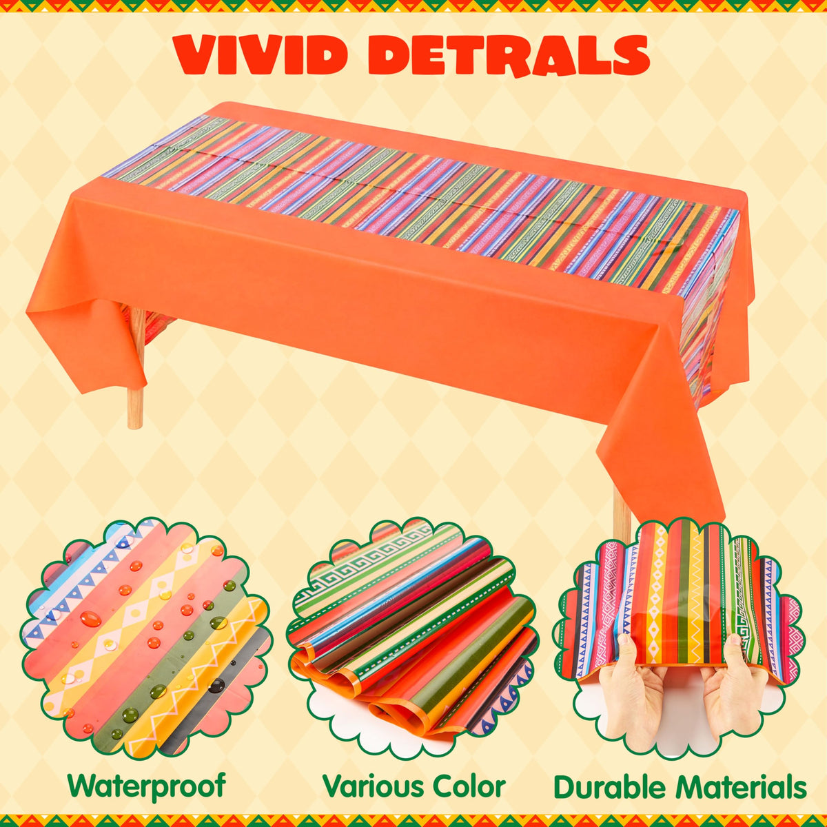 JOYIN printed Mexican theme tablecover adds vibrant decor.