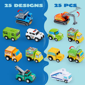 JOYIN pull-back cleaning car, bright colors support recognition and pretend cleaning.