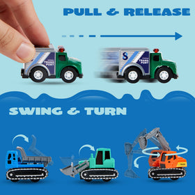 JOYIN pull-back transport truck, large wheels roll smoothly for easy play.