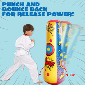 JOYIN durable PVC punching bag standing up to kids' punches