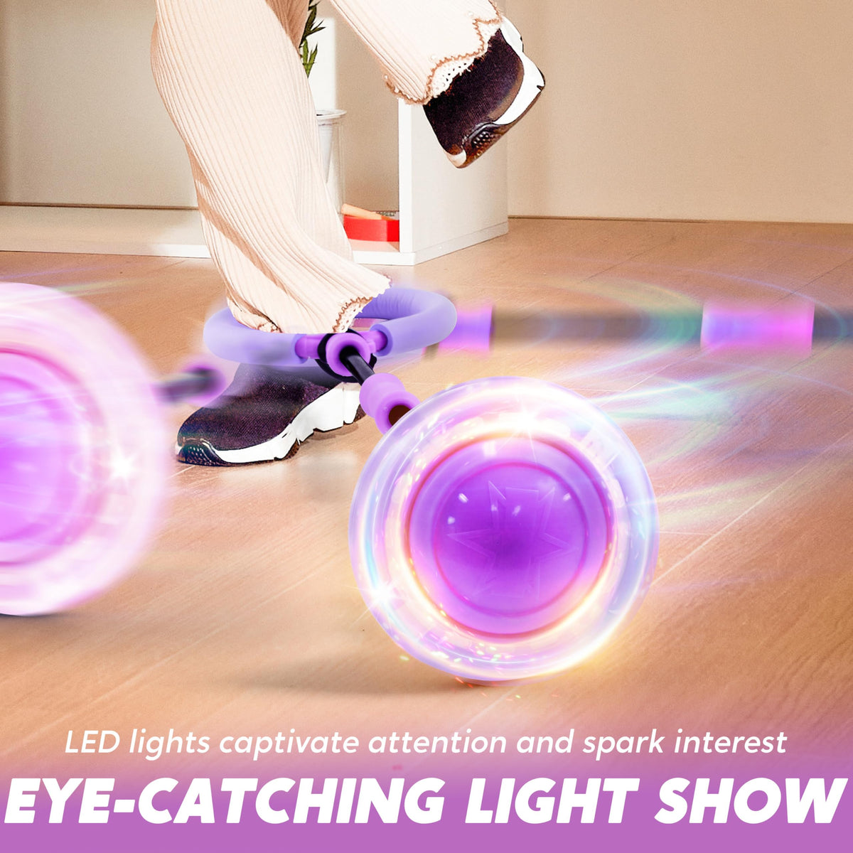 JOYIN Purple Ankle Skip Ball foot loop enables easy, hands-free setup