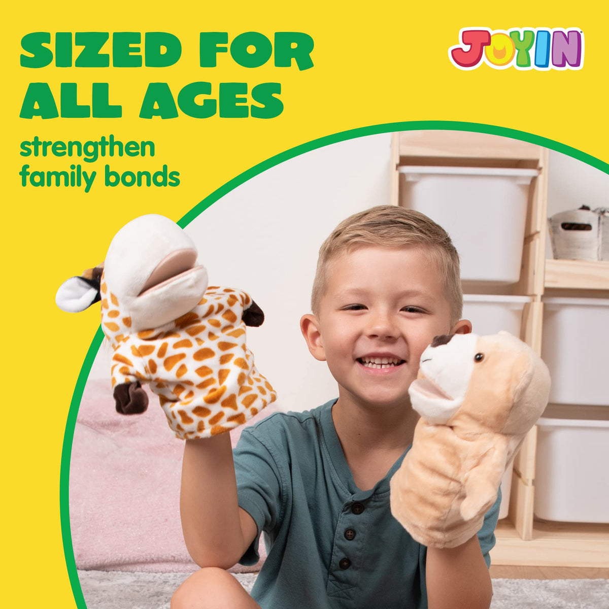 JOYIN raccoon puppet invites playful learning and conversations.