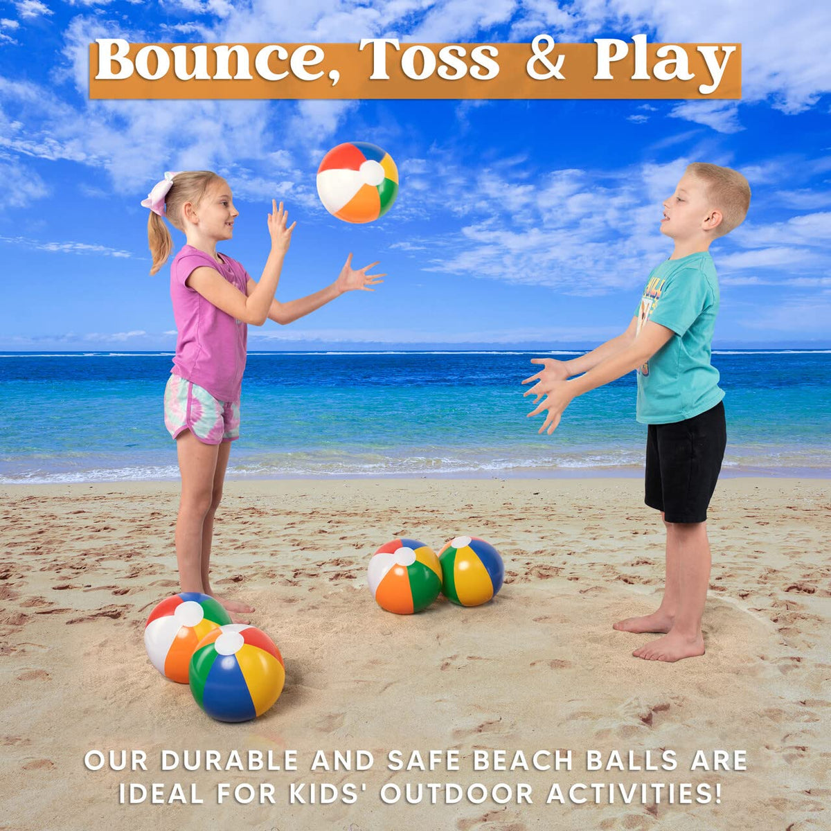 JOYIN rainbow beach ball 12inch close-up bright colors