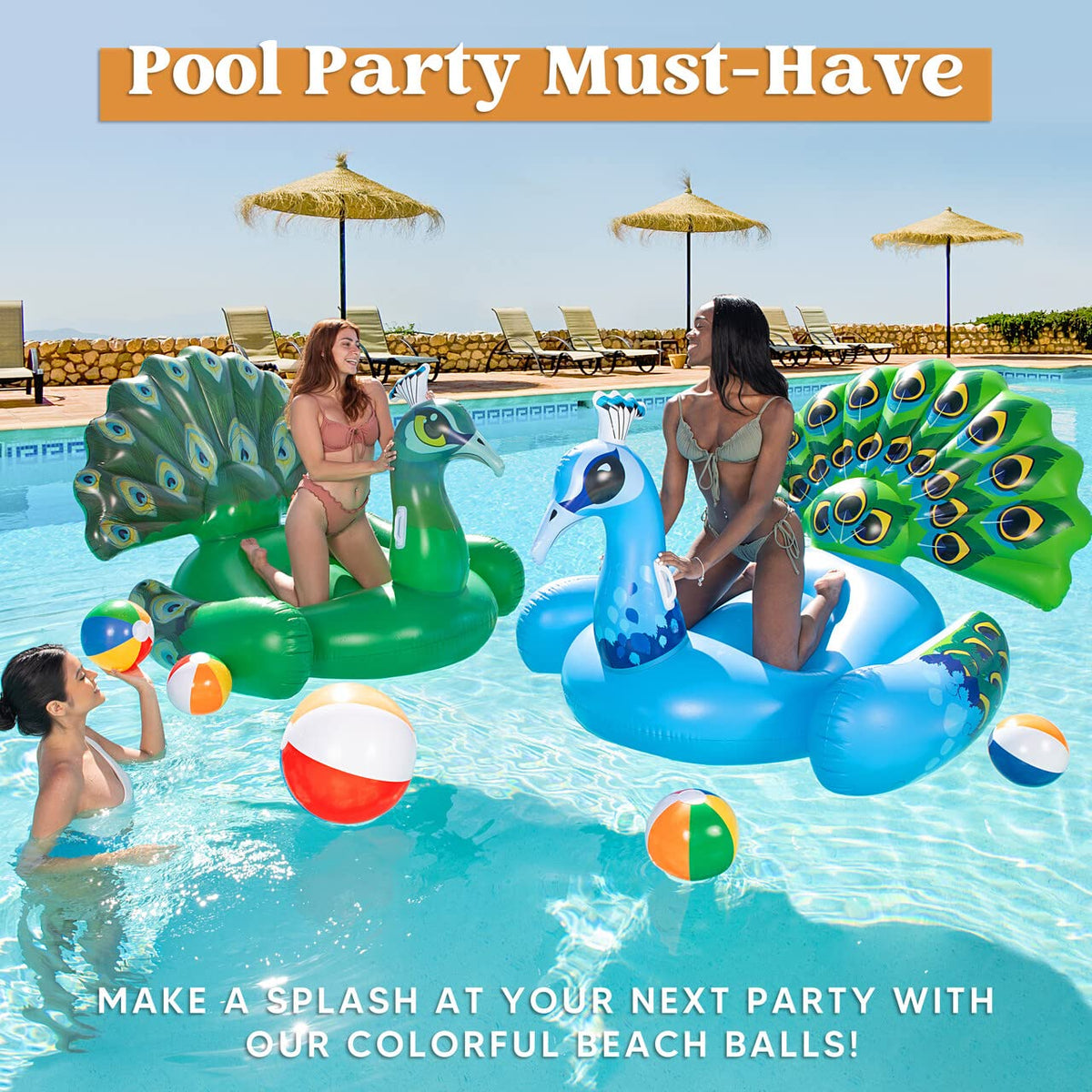 JOYIN rainbow beach ball 20inch inflated for pool games