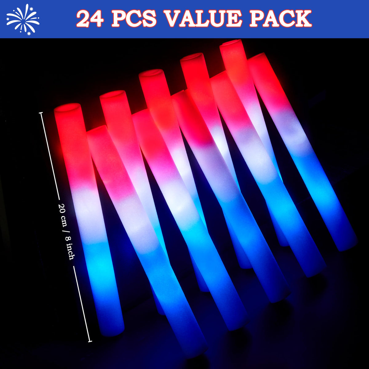 JOYIN patriotic LED sticks illuminate parades with three modes