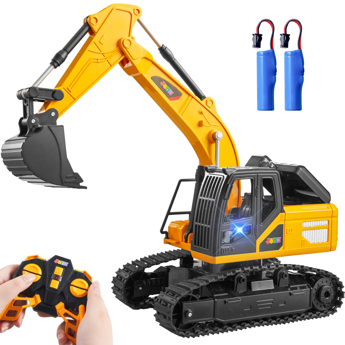 JOYIN remote control excavator with lights enhances imaginative play.