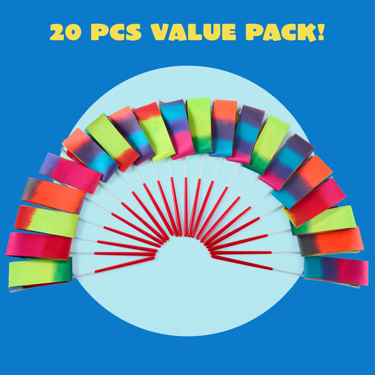 JOYIN gradient ribbon wand ideal for rhythmic gymnastics practice and performances.