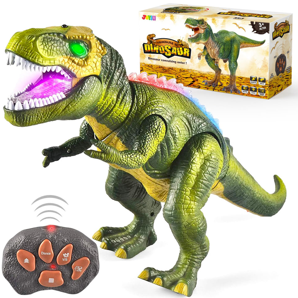 JOYIN robot dinosaur toy with LED light front view for immersive play