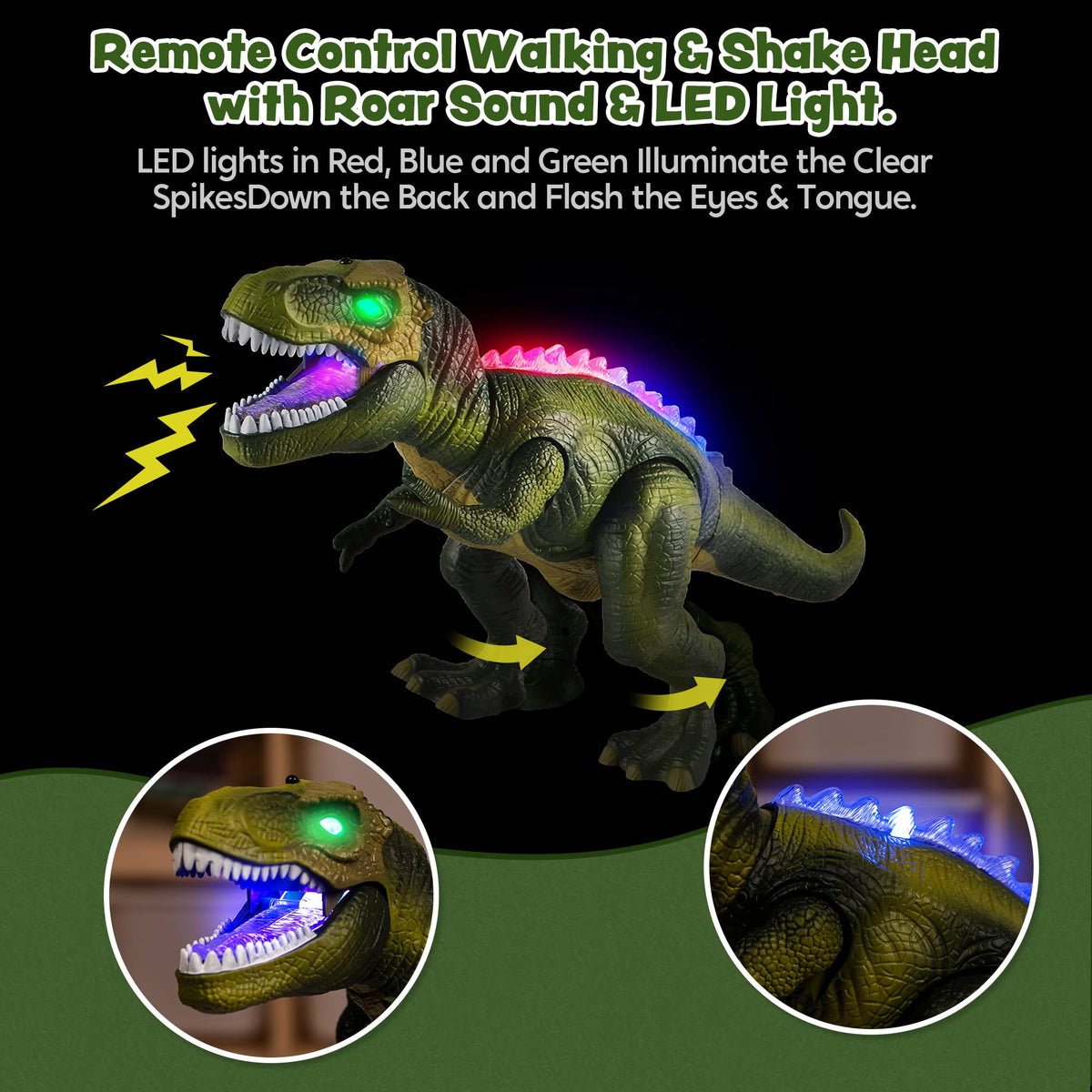 JOYIN robot dinosaur roaring sound feature adds realistic action for kids