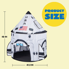JOYIN rocket ship play tent roof anchors secure outdoor setups.