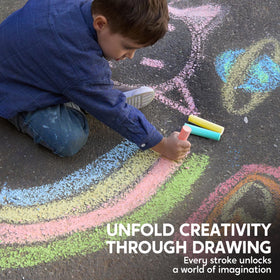 Durable round JOYIN chalk resists breaking and fits small hands for young artists