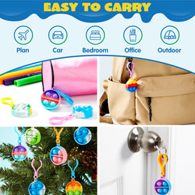 JOYIN round pop fidget keychain on-the-go design fits pockets for quick stress-relief moments.