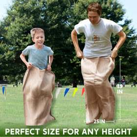 Joyin burlap sacks used for relay-style outdoor games