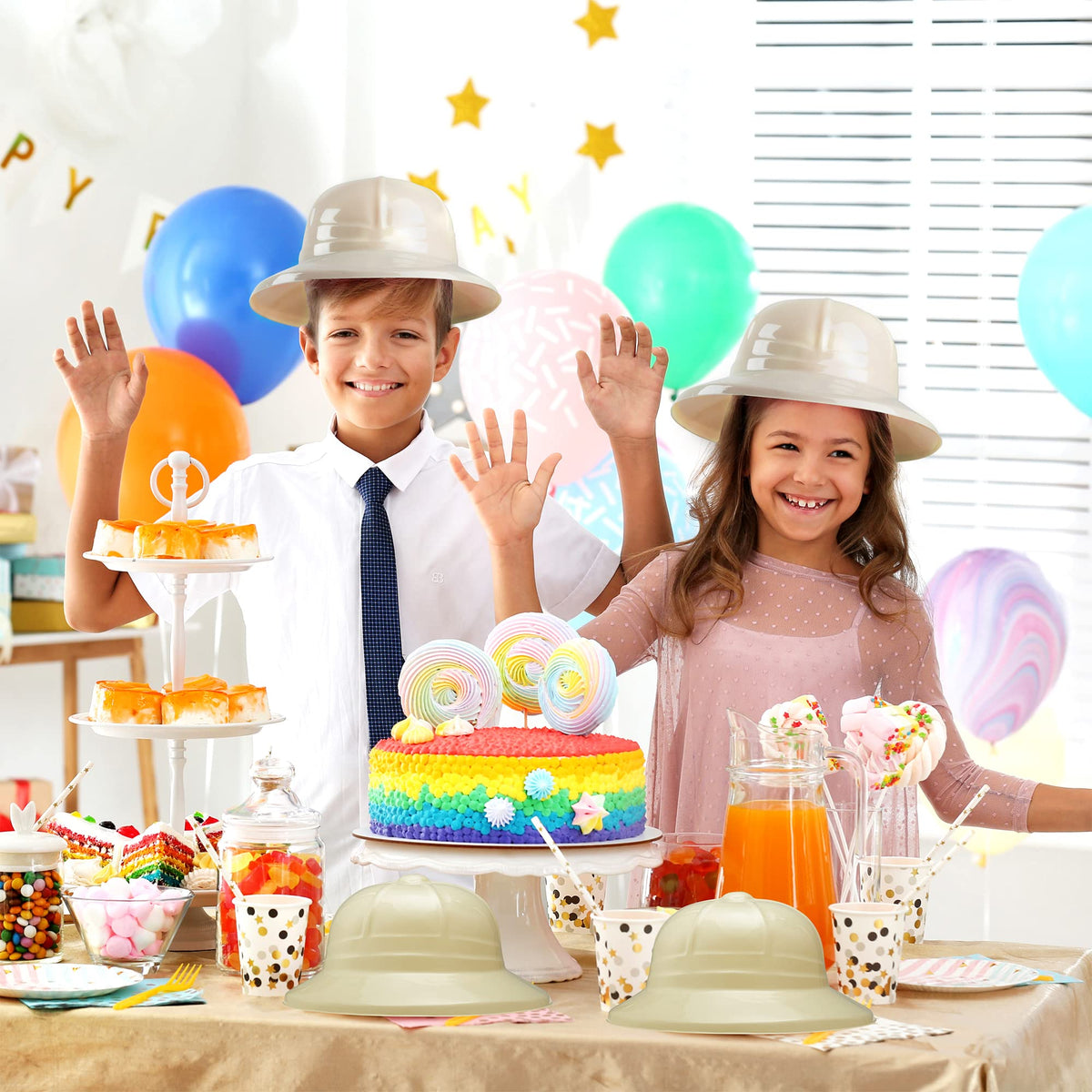 JOYIN safari hats provide sun coverage during playful activities.