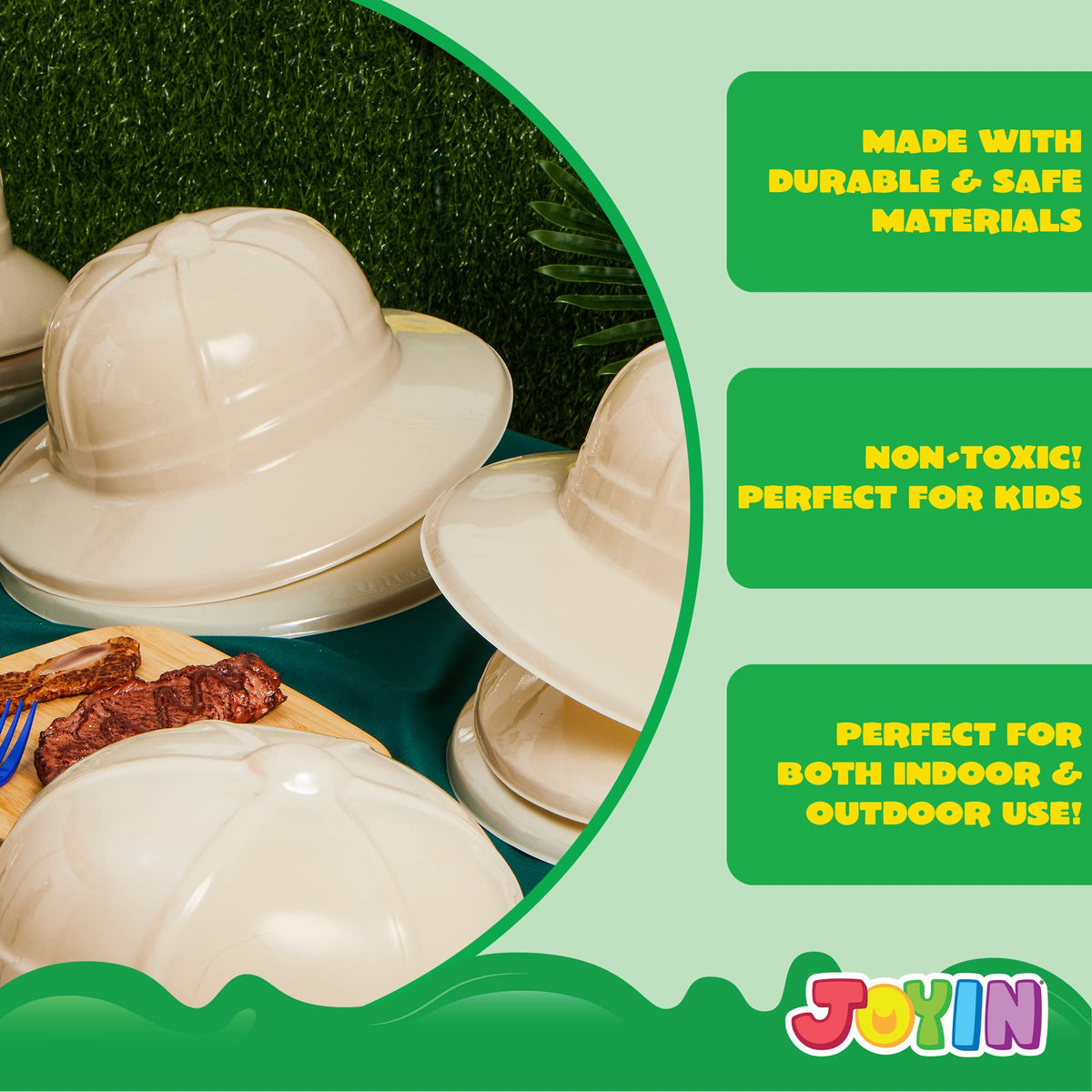 JOYIN safari hats double as table decor for celebrations.