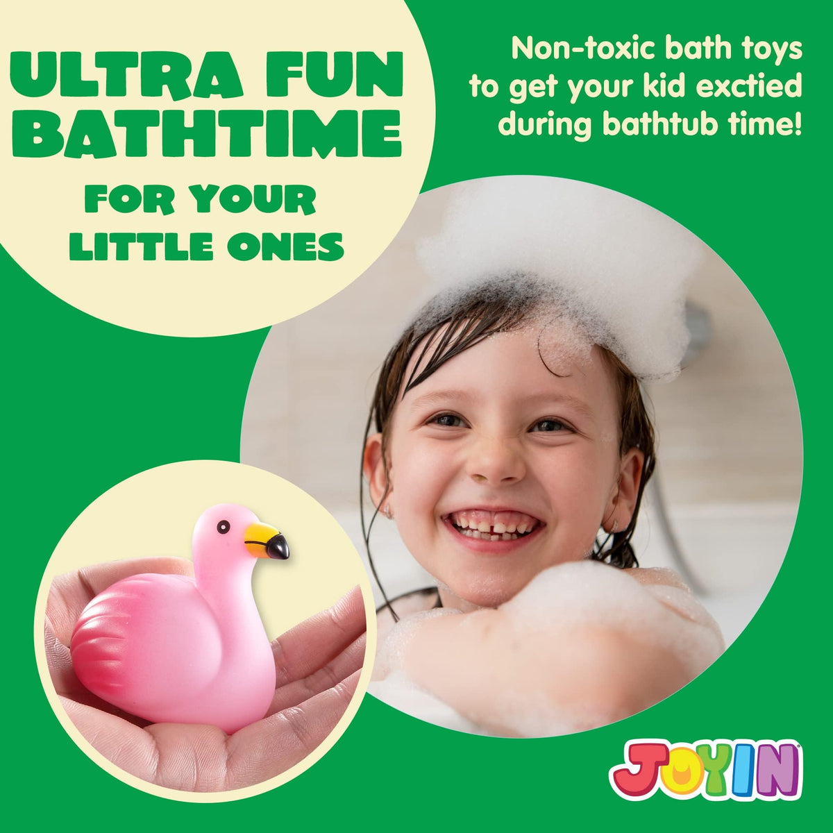 JOYIN safe, non-toxic bath toy with rounded edges for infants and toddlers.