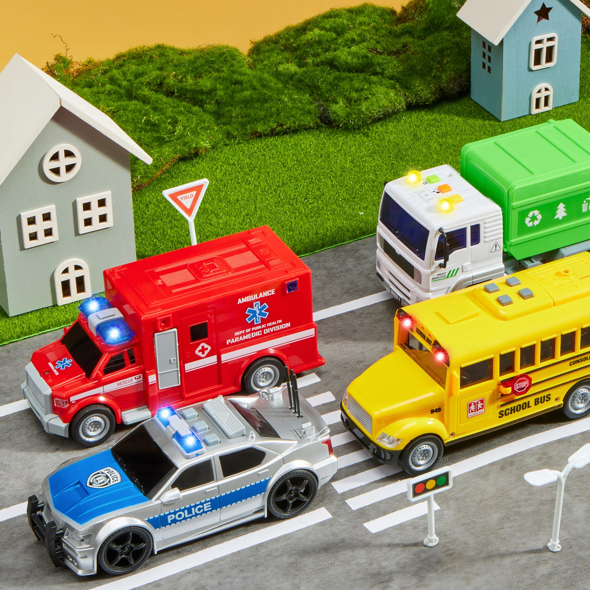JOYIN school bus front view for roleplay and storytelling