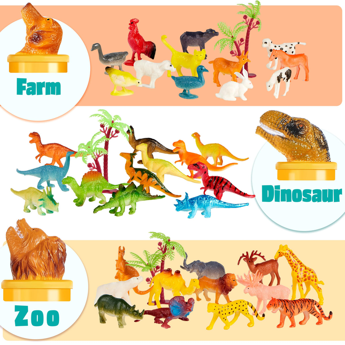 JOYIN sensory bin playset with animal figures fosters hands-on learning