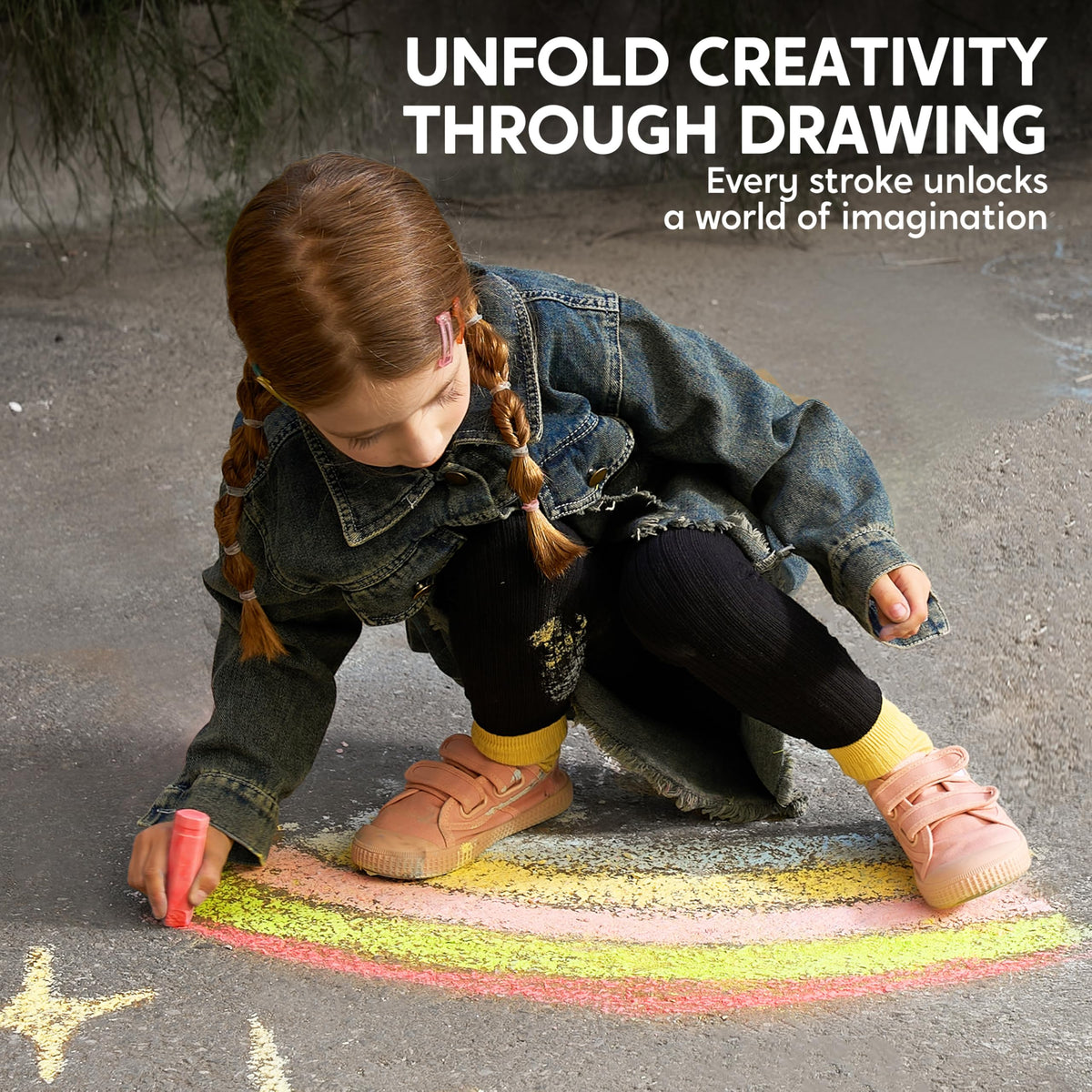 JOYIN sidewalk chalk durable, multi-surface color for wood, brick, stone