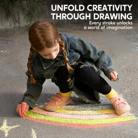 JOYIN sidewalk chalk durable, multi-surface color for wood, brick, stone