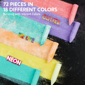 JOYIN sidewalk chalk glitter 72pcs adds sparkle to outdoor drawings