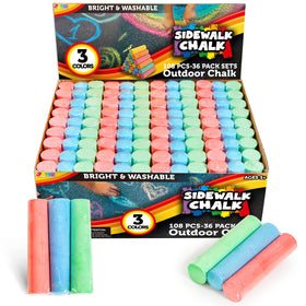JOYIN sidewalk chalk set 36-pack colors for vibrant outdoor art