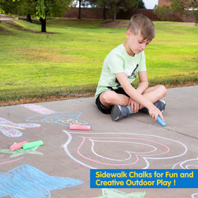 JOYIN sidewalk chalk washable outdoor cleanup after art
