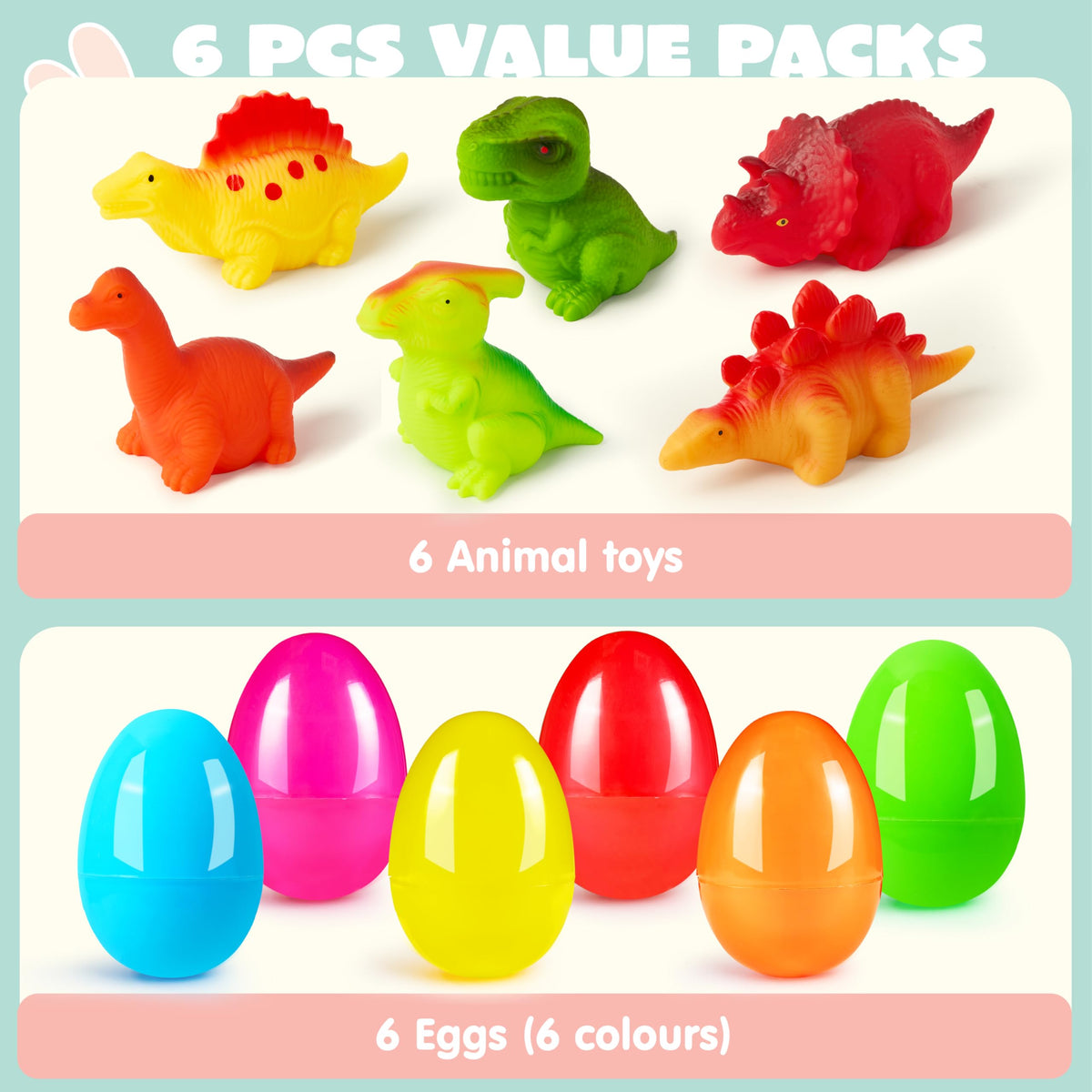 JOYIN six-piece Easter eggs pack for gifting and parties.