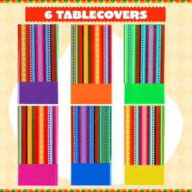 JOYIN six-piece tablecloth pack ready for bulk party styling.