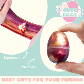 JOYIN slime eggs opened to reveal hidden toy inside.