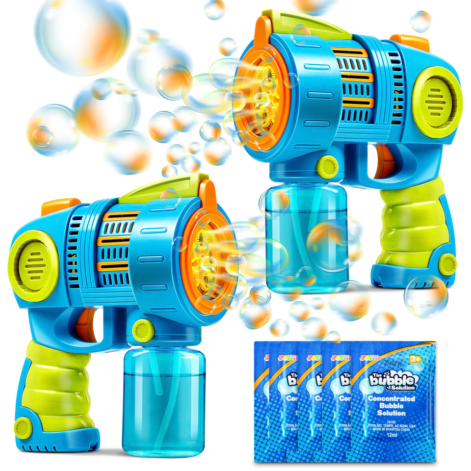 JOYIN Sloosh two-pack bubble guns ready for outdoor play and party fun.